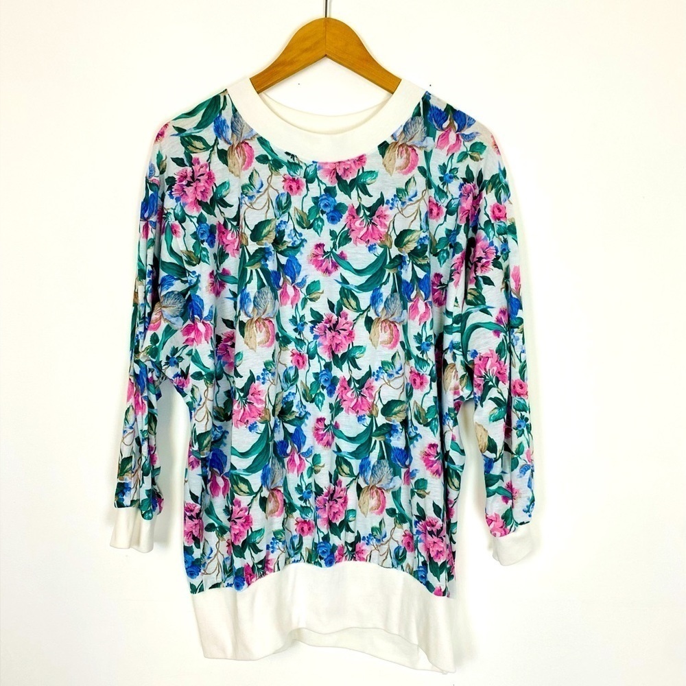 Vintage Cottagecore Floral Pullover Tunic Top by Donnkenny, Cottagecore Top